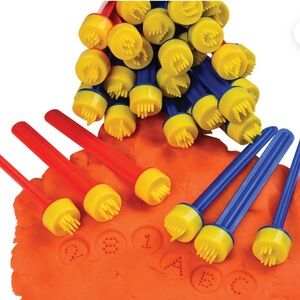 Constructive Playthings Alphabet & Number Clay Stampers | 35 Piece Set